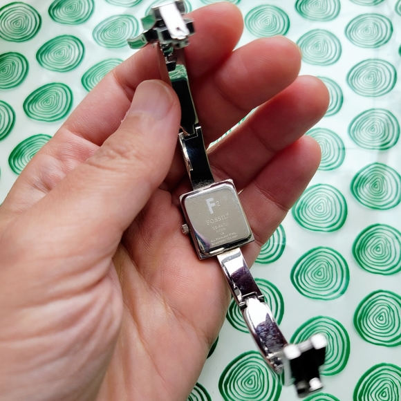 Fossil F2 Blue Plaid Silver Dainty Watch - Picture 7 of 7